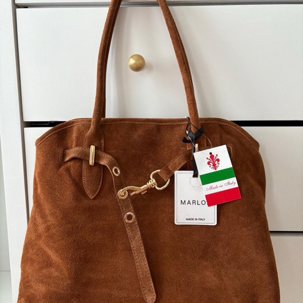 Marlow Tan Suede Tote Bag